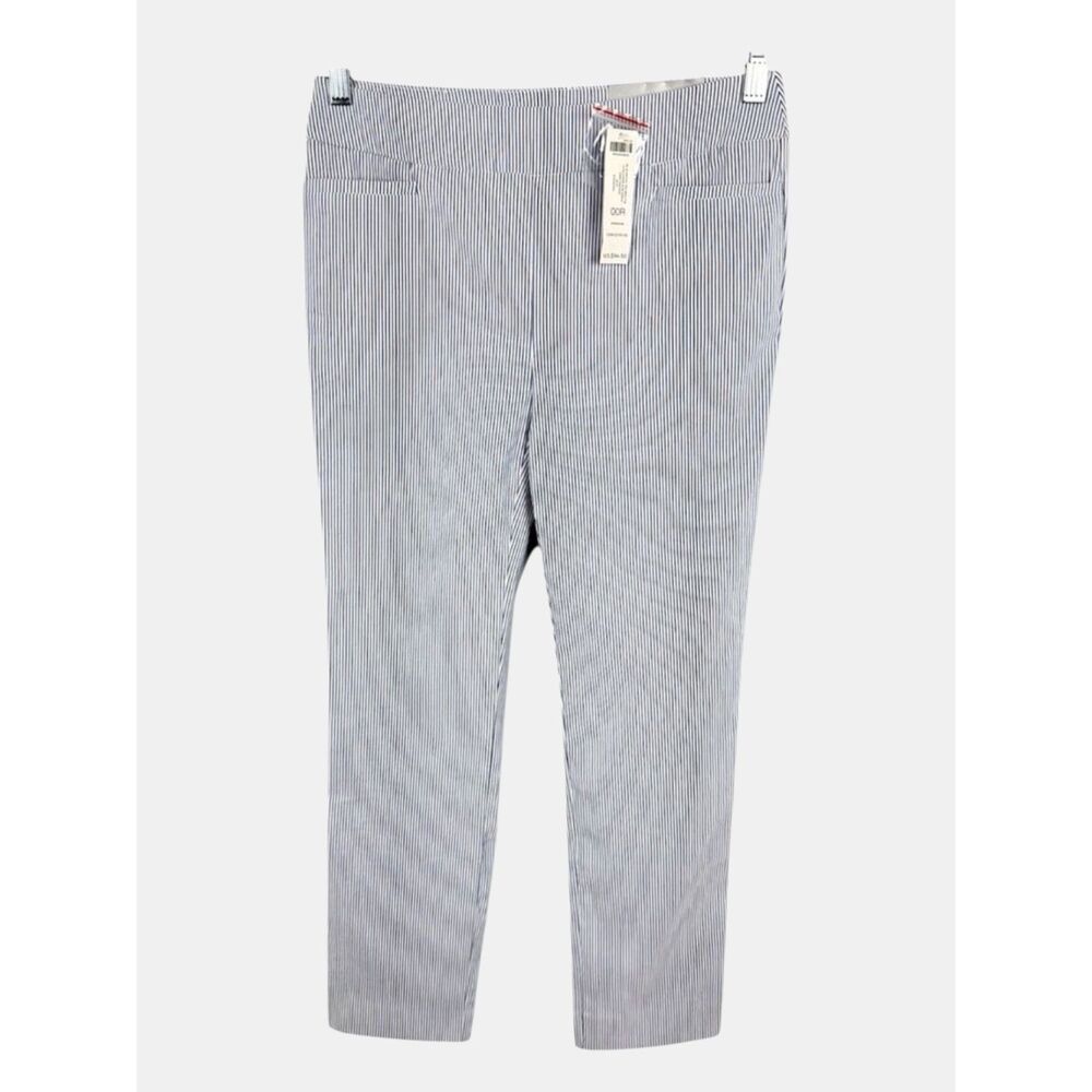 Chico’s So Slimming 360 Brigitte Icon Stripe Pants Fashion Blue 00R/2R NWT